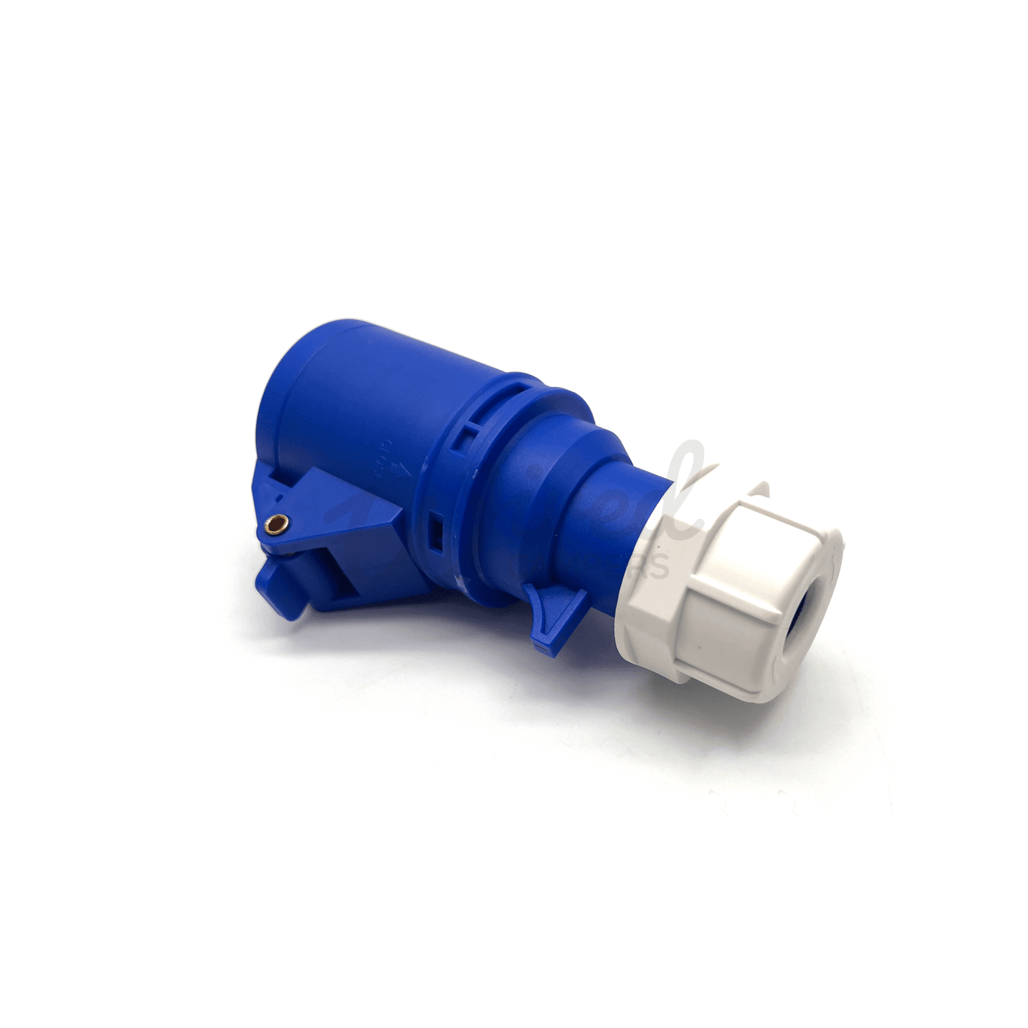 16A 2P+E 220V - 250V Blue Female Camper Van Hook Up Plug With Flap IP44 - Wired Campers Limited
