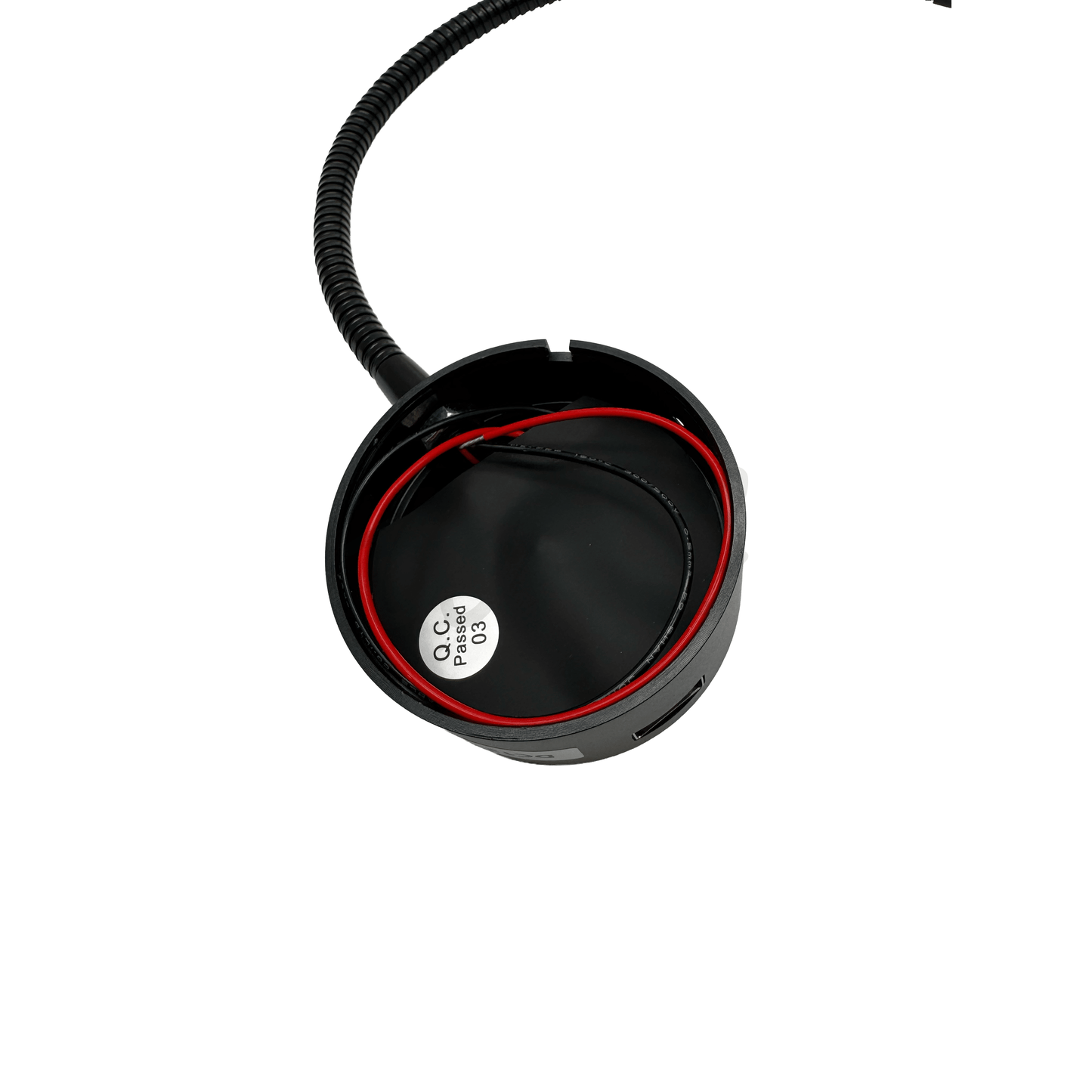 Black Flexible Arm LED Spotlight With USB A Charging Port & Dimmer - Wired Campers Limited