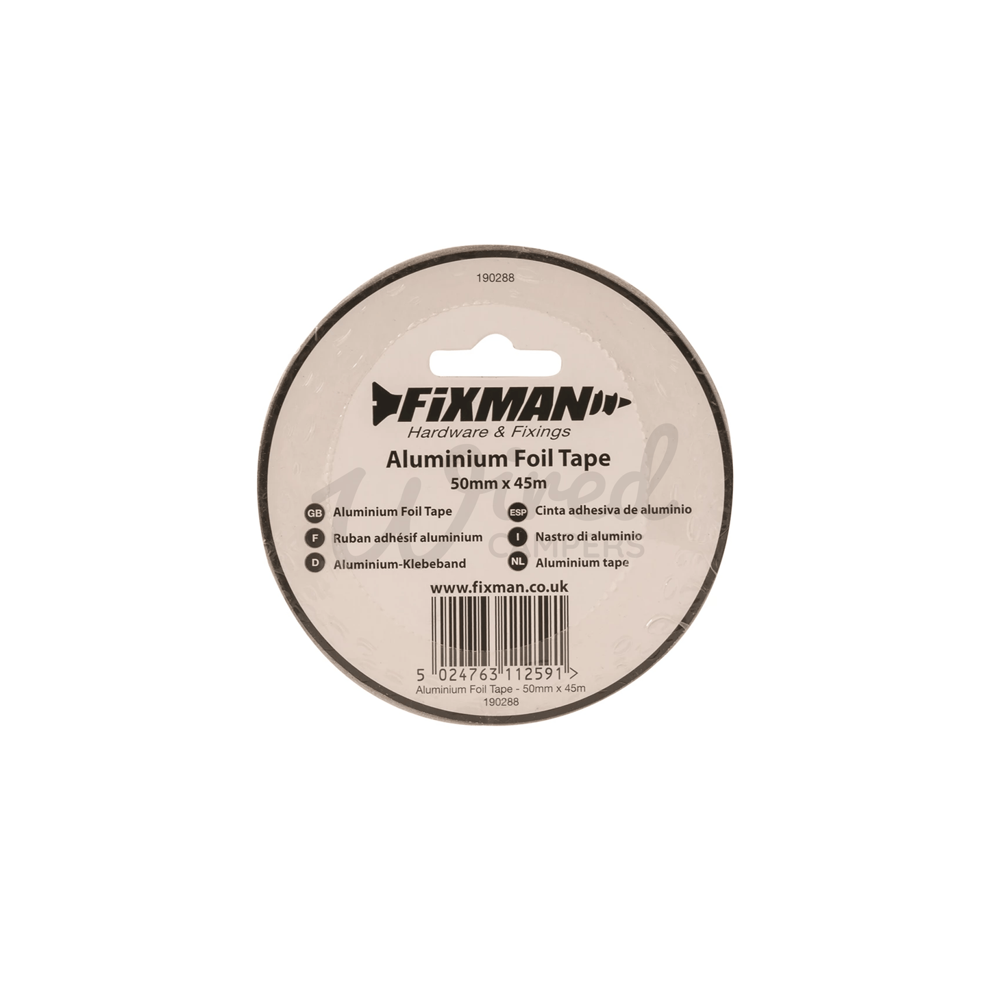 Fixman 50MM Aluminium Foil Tape 45M - Ideal For Sound Deadening Finishing - Wired Campers Limited