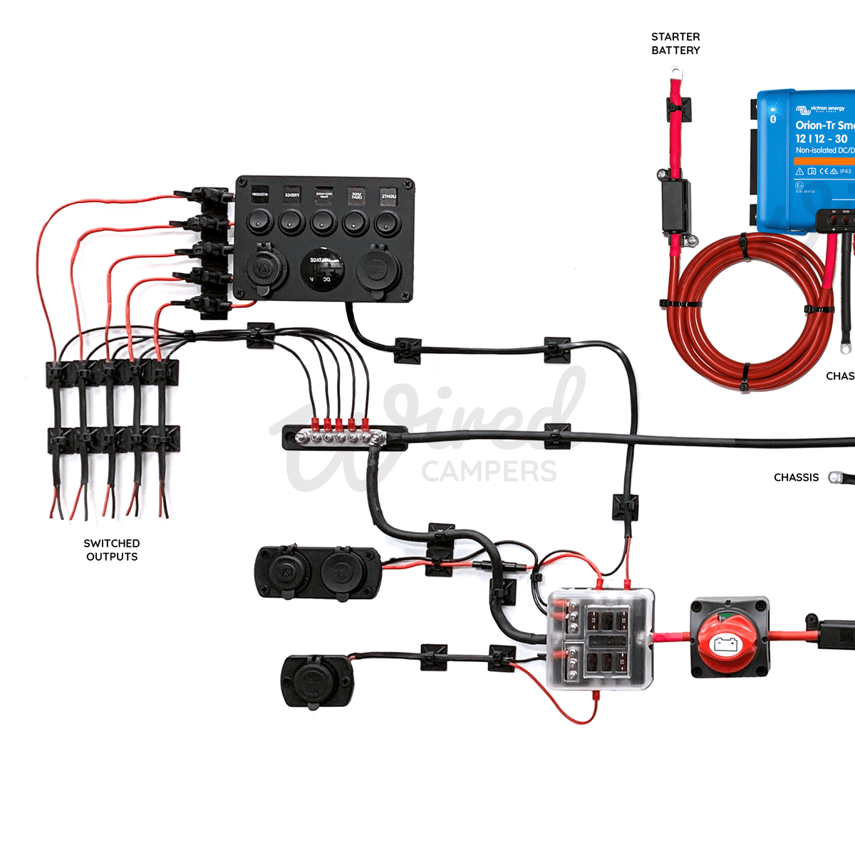 Victron Energy 30A Orion DC/DC & 12V Accessory Camper Van Kit - Wired Campers Limited