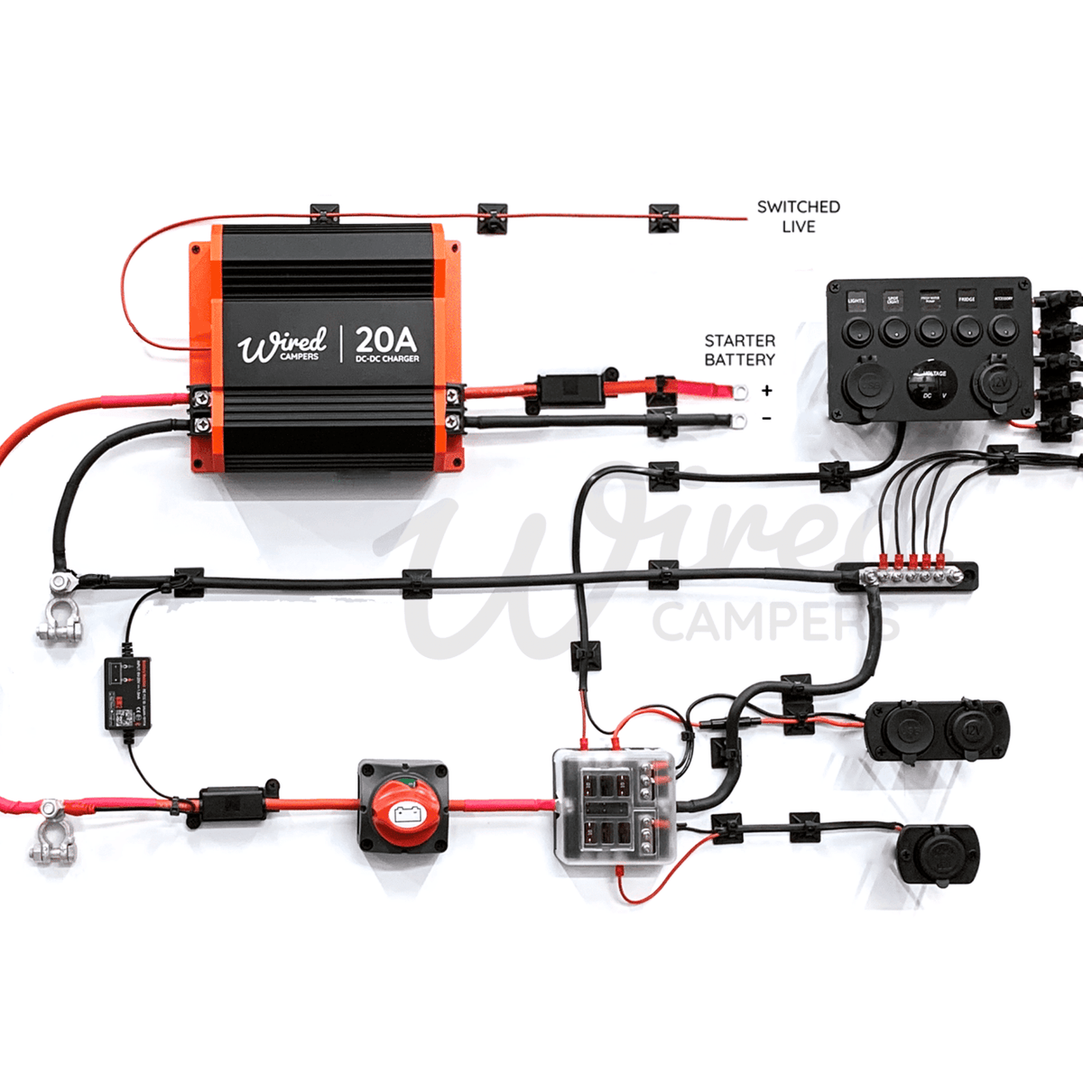 Wired Campers 20A DC - DC & 12V Accessory Complete Camper Van Kit - Wired Campers Limited