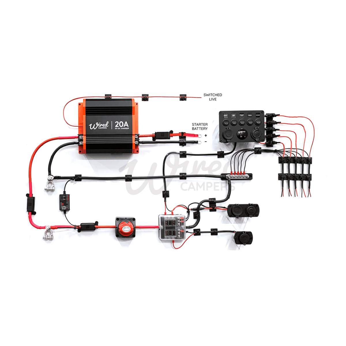 Wired Campers 20A DC - DC & 12V Accessory Complete Camper Van Kit - Wired Campers Limited