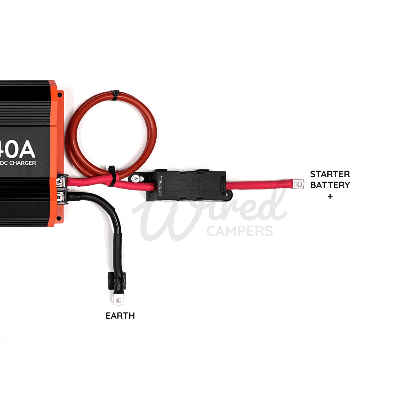 Wired Campers 3M/5M/10M DC - DC B2B 40A Battery To Battery Split Charge Kit - Standard & Smart Alternator