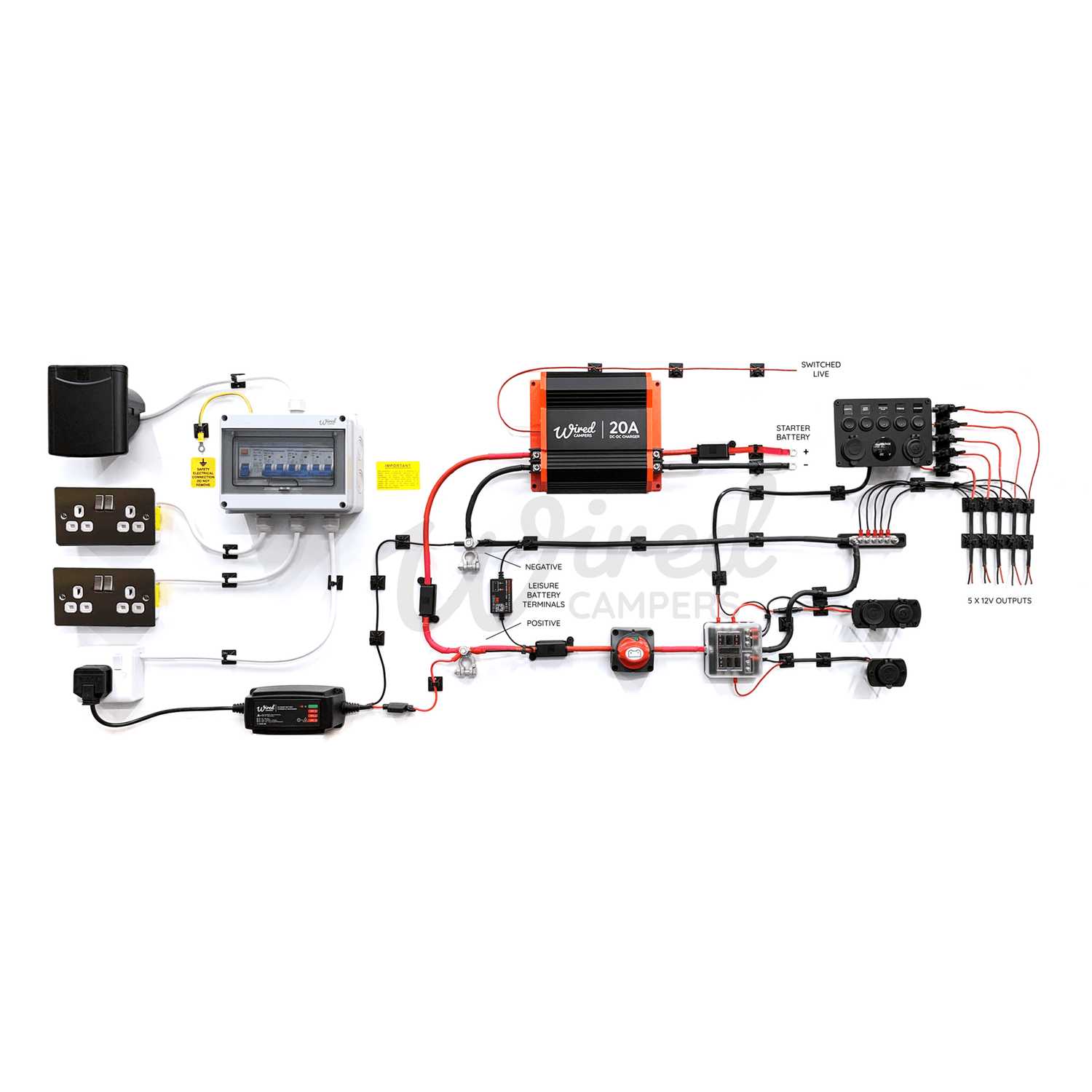 12V DC - DC & 240V Mains Hook Up Complete Camper Van Kit - Wired Campers Limited
