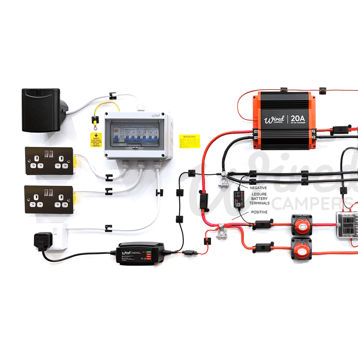 Off Grid 12v Router 12V DC-DC & 240V & 3000W Inverter Complete Camper Van Kit