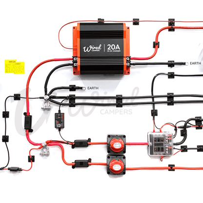 12V DC - DC & 240V Mains Hook Up & Mini Off Grid 3000W Inverter Complete Camper Van Kit - Wired Campers Limited