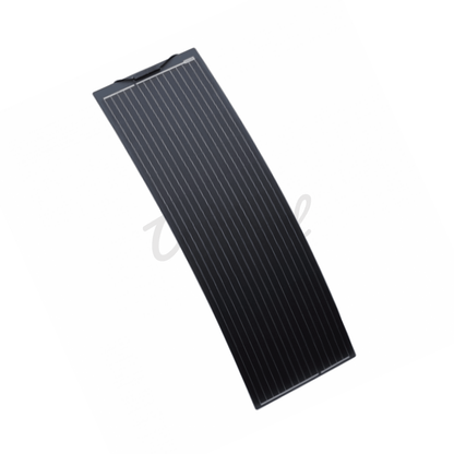 150W Narrow Semi Flexible Black Fibreglass ETFE Coated Solar Panel - Wired Campers Limited