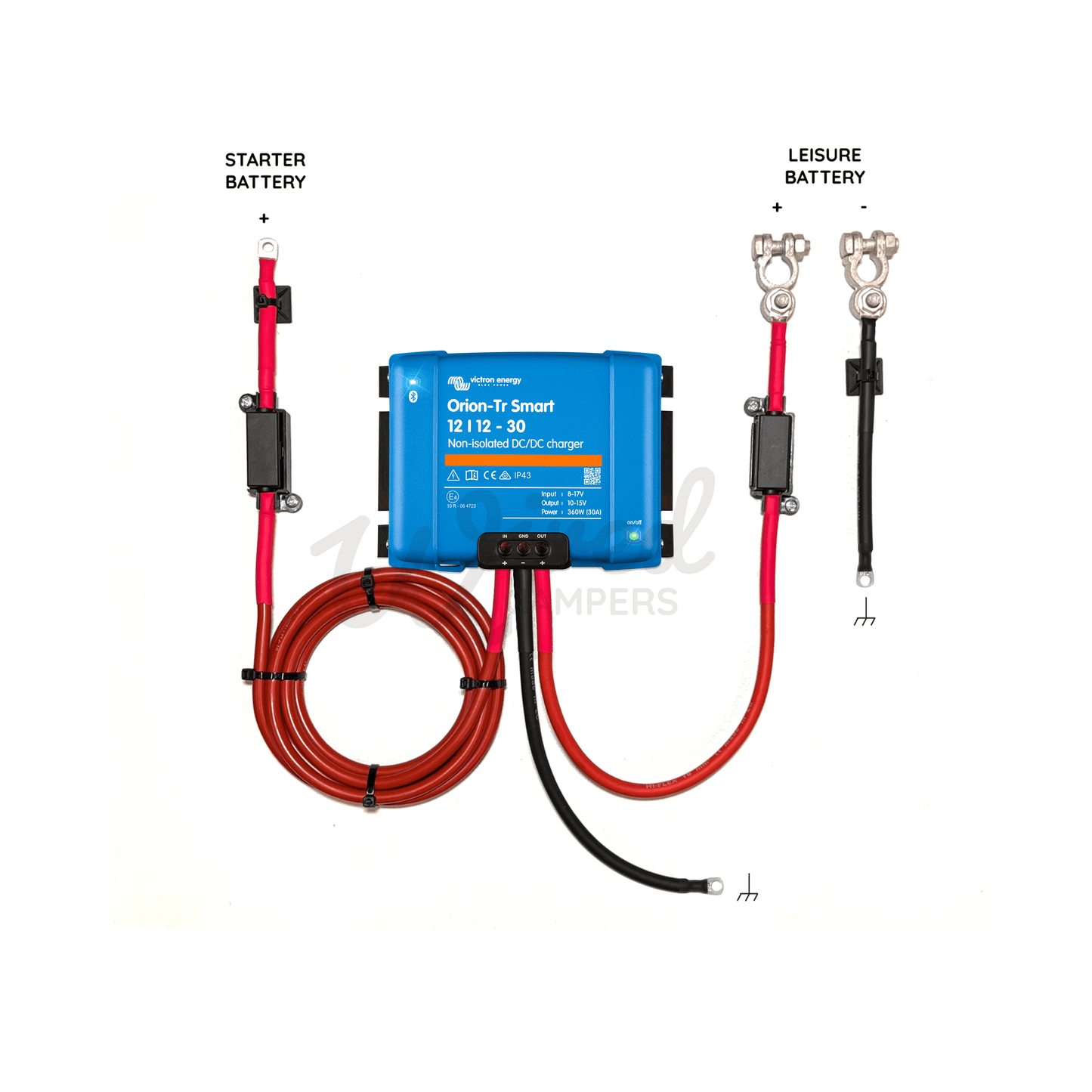 1M/3M/5M/10M Victron Orion - Tr Smart 12/12 30A Non - Isolated DC - DC Charger Kit - Wired Campers Limited