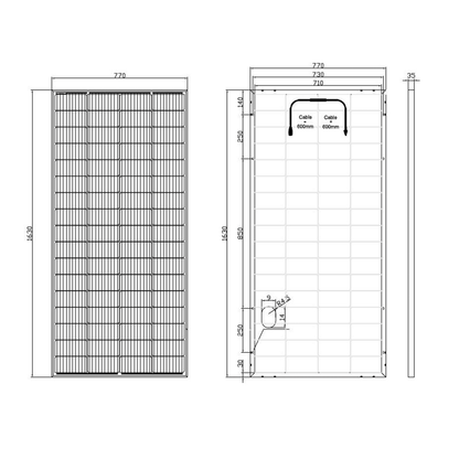 250W Bi - Facial Monocrystalline Camper Van Solar Panel - Wired Campers Limited