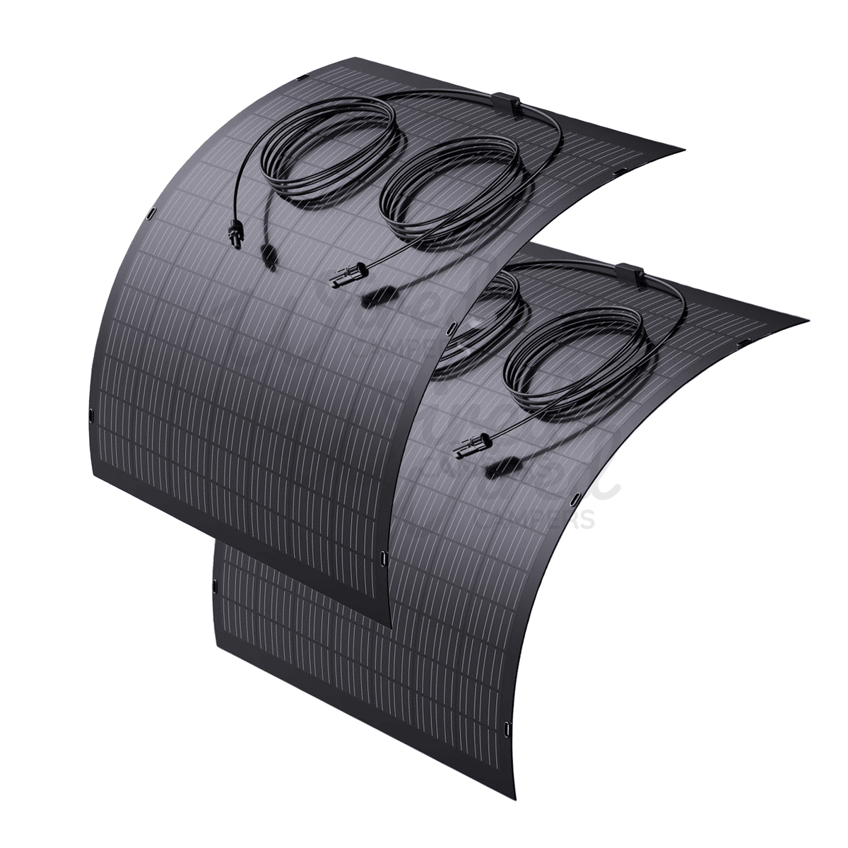 480W (2 X 240W) Semi Flexible Black ETFE Coated Solar Panels With Mounting Holes - Wired Campers Limited