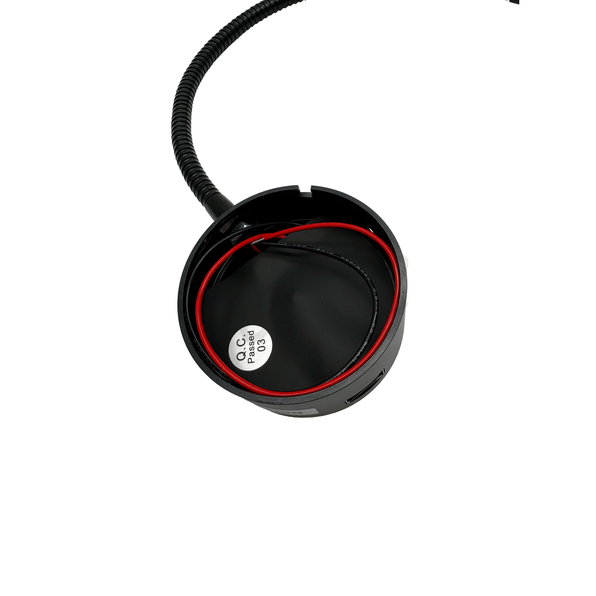 Black Flexible Arm LED Spotlight With USB A Charging Port & Dimmer - Wired Campers Limited