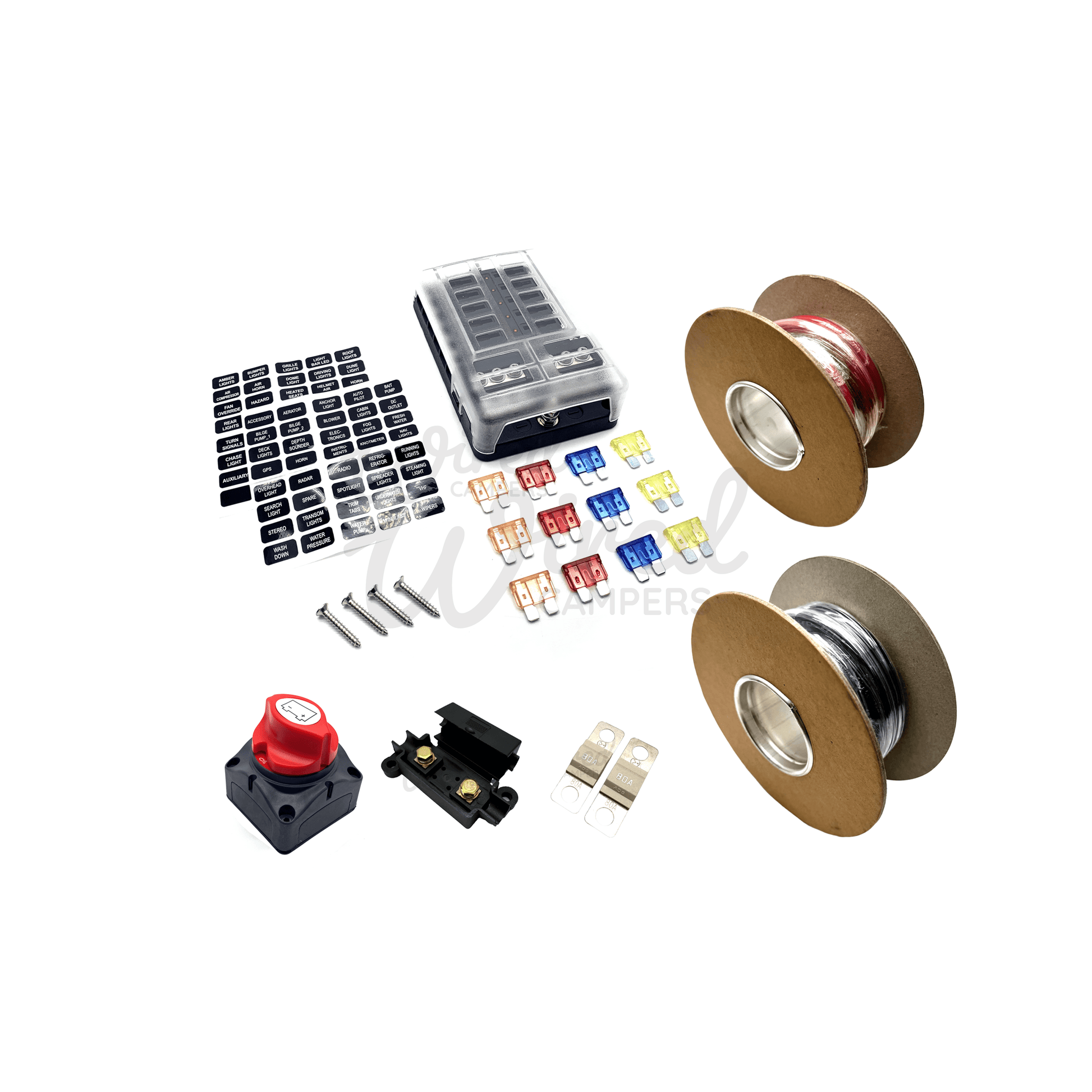 Camper Van / Motorhome 12V 12 Way Blade Fuse Box & Isolator Wiring Kit - Wired Campers Limited