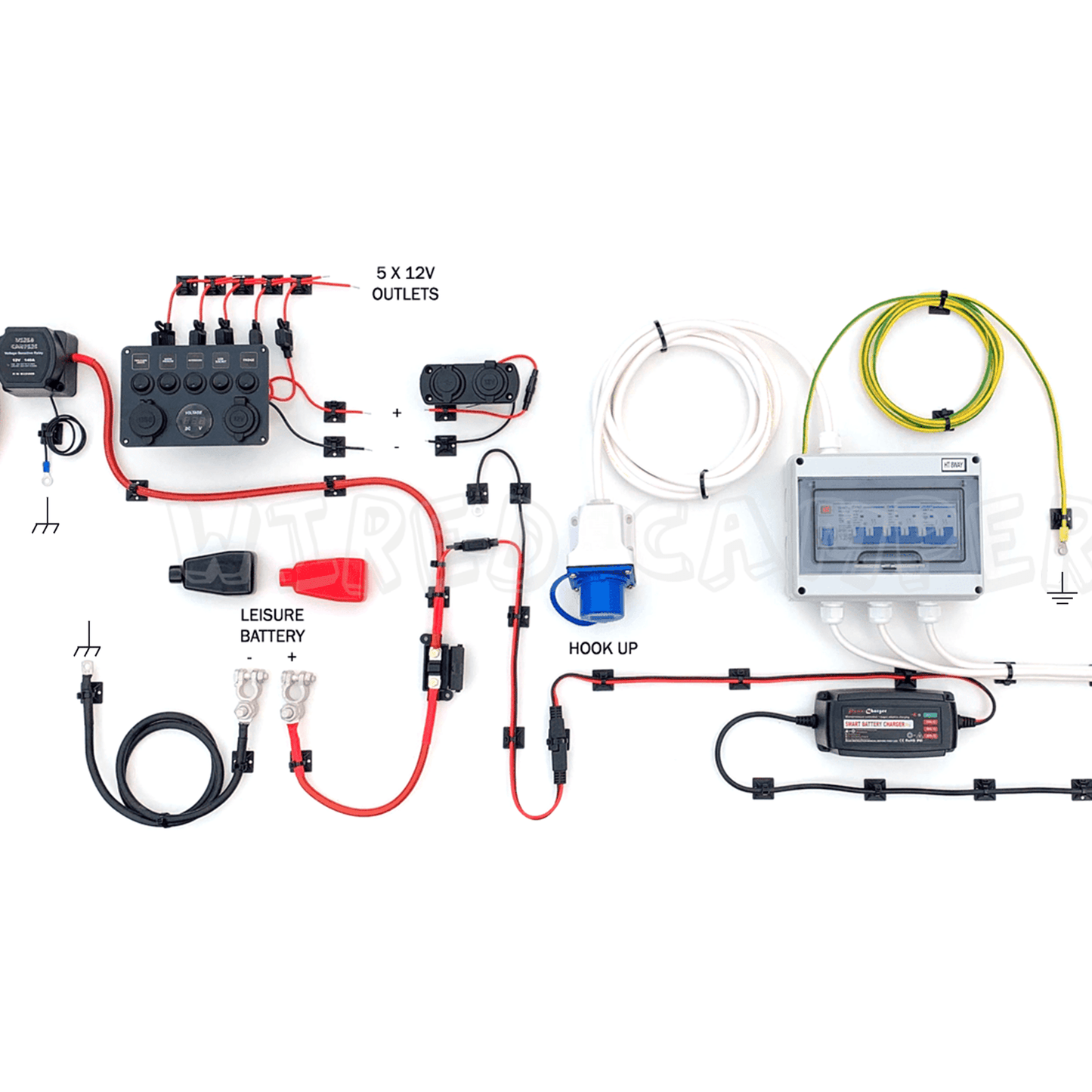 Complete Camper Van Electrical System - 12V Split Charge & 240V Mains - Wired Campers Limited