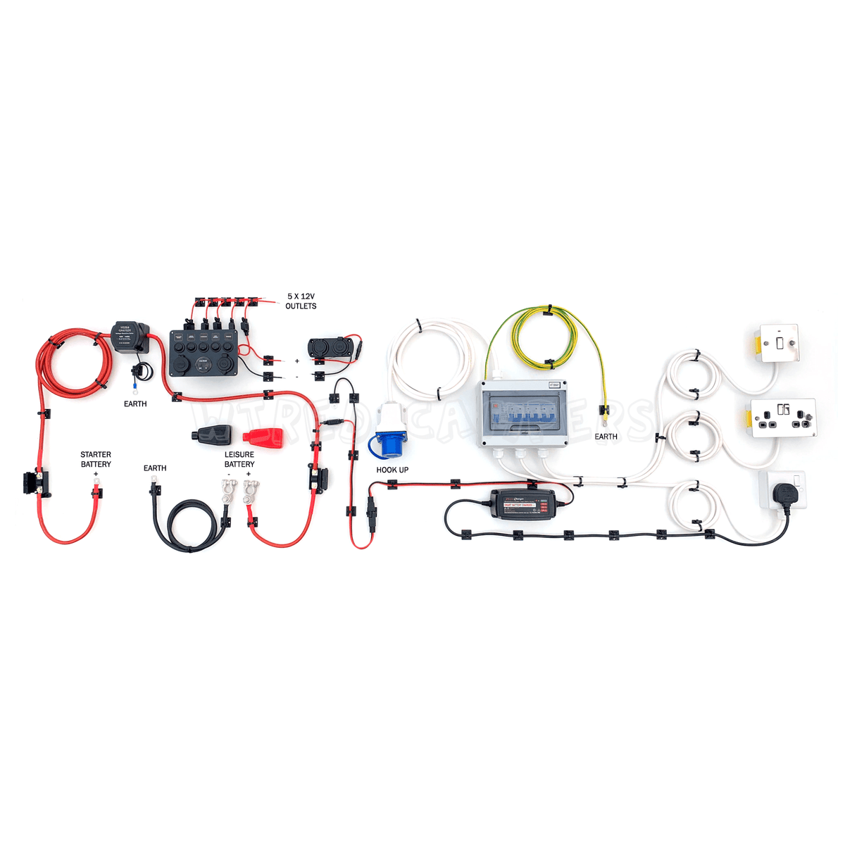 Camper Van Electrical System - 12V Split Charge & 240V Mains