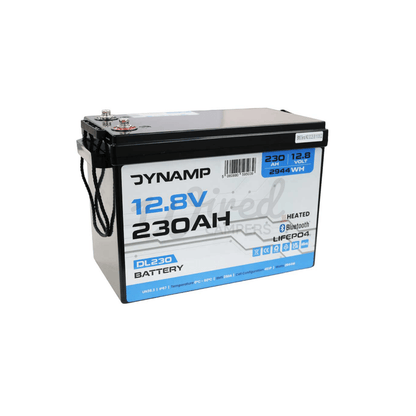 DYNAMP 12V 230Ah Heated Lithium LiFePO4 Leisure Battery - Bluetooth & Heating - Wired Campers Limited