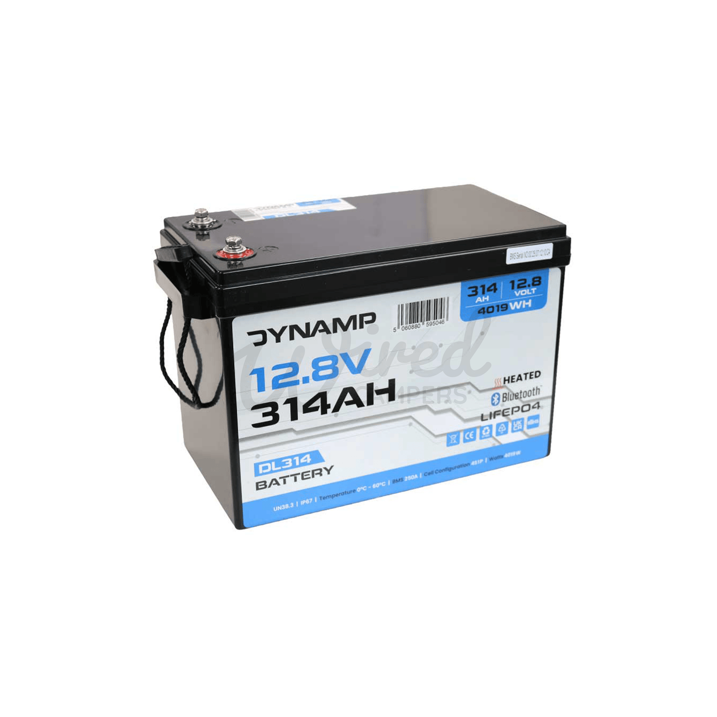 DYNAMP 12V 314Ah Heated Lithium LiFePO4 Leisure Battery - Bluetooth & Heating - Wired Campers Limited