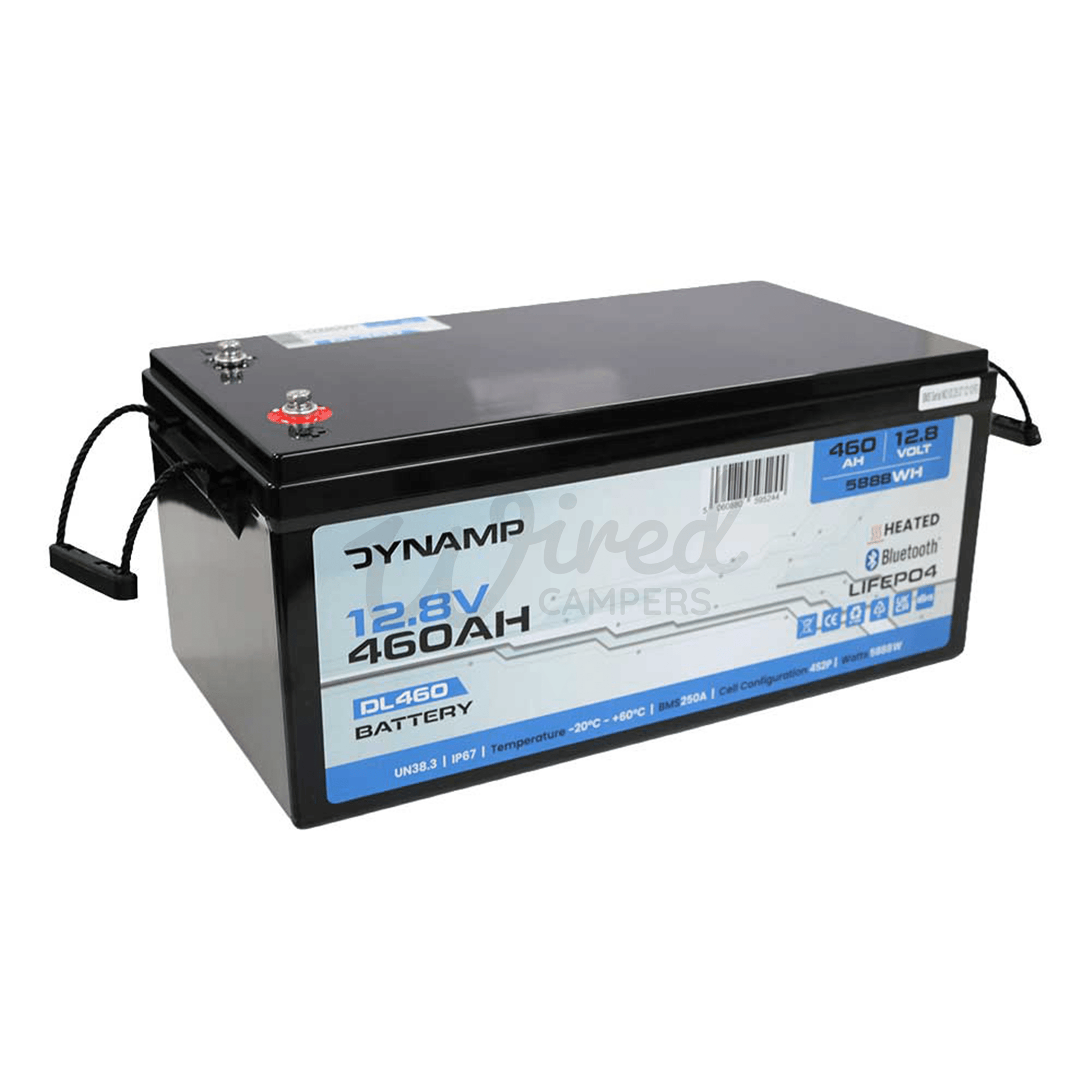 DYNAMP 12V 460Ah Heated Lithium LiFePO4 Leisure Battery - Bluetooth & Heating - Wired Campers Limited