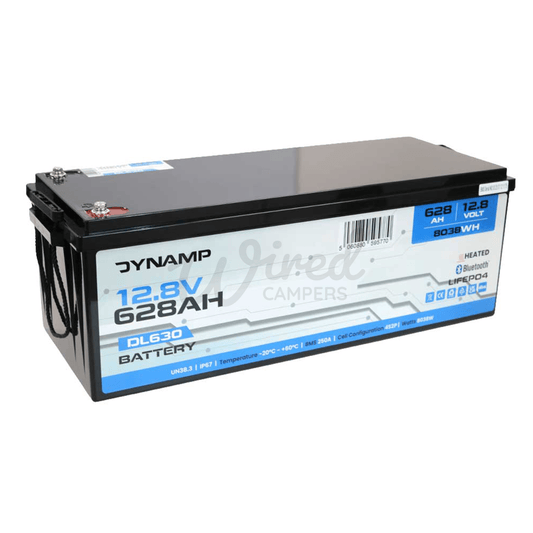 DYNAMP 12V 628Ah Heated Lithium LiFePO4 Leisure Battery - Bluetooth & Heating - Wired Campers Limited