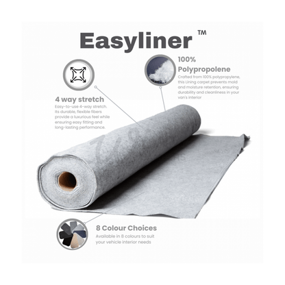 Easyliner Stone Four 4-Way Stretch Camper Van Lining Carpet - 370G/M2 - Wired Campers Limited