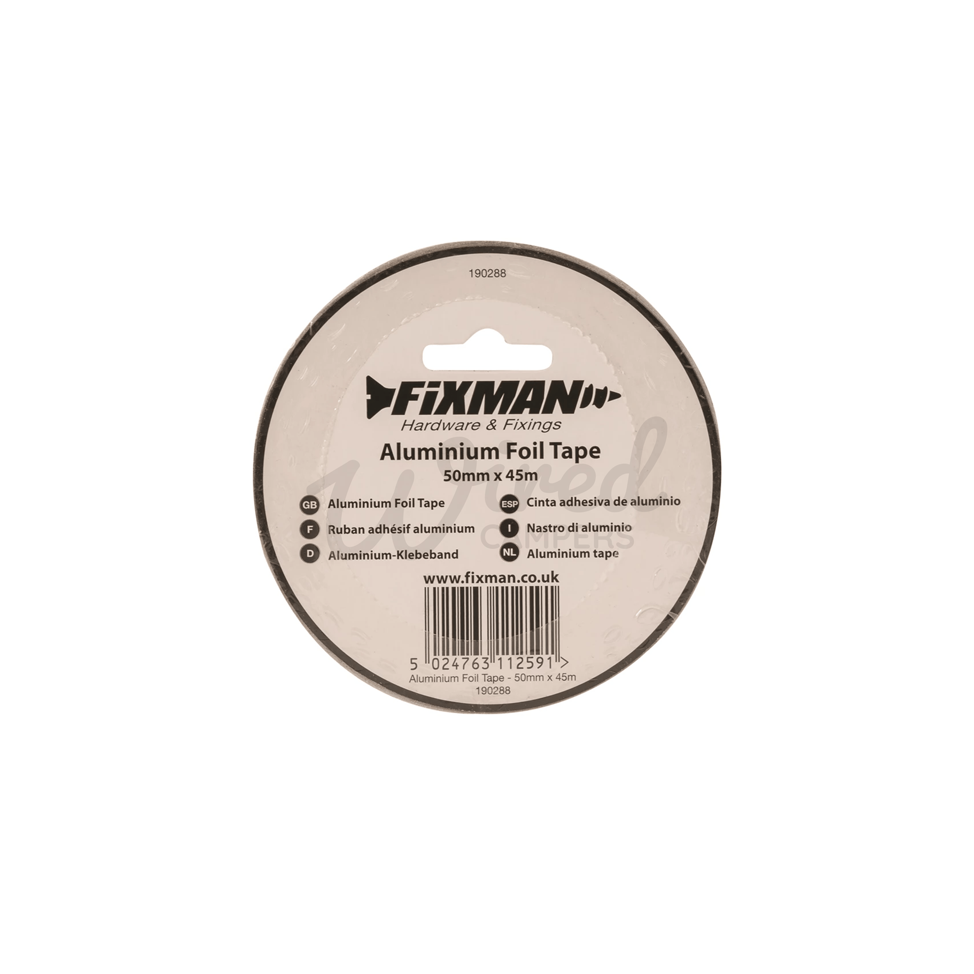 Fixman 50MM Aluminium Foil Tape 45M - Ideal For Sound Deadening Finishing - Wired Campers Limited