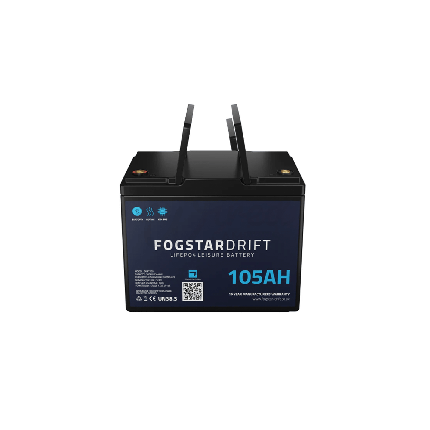 Fogstar Drift 12V 105AH Heated Lithium LiFePO4 Leisure Battery W/Bluetooth - Wired Campers Limited