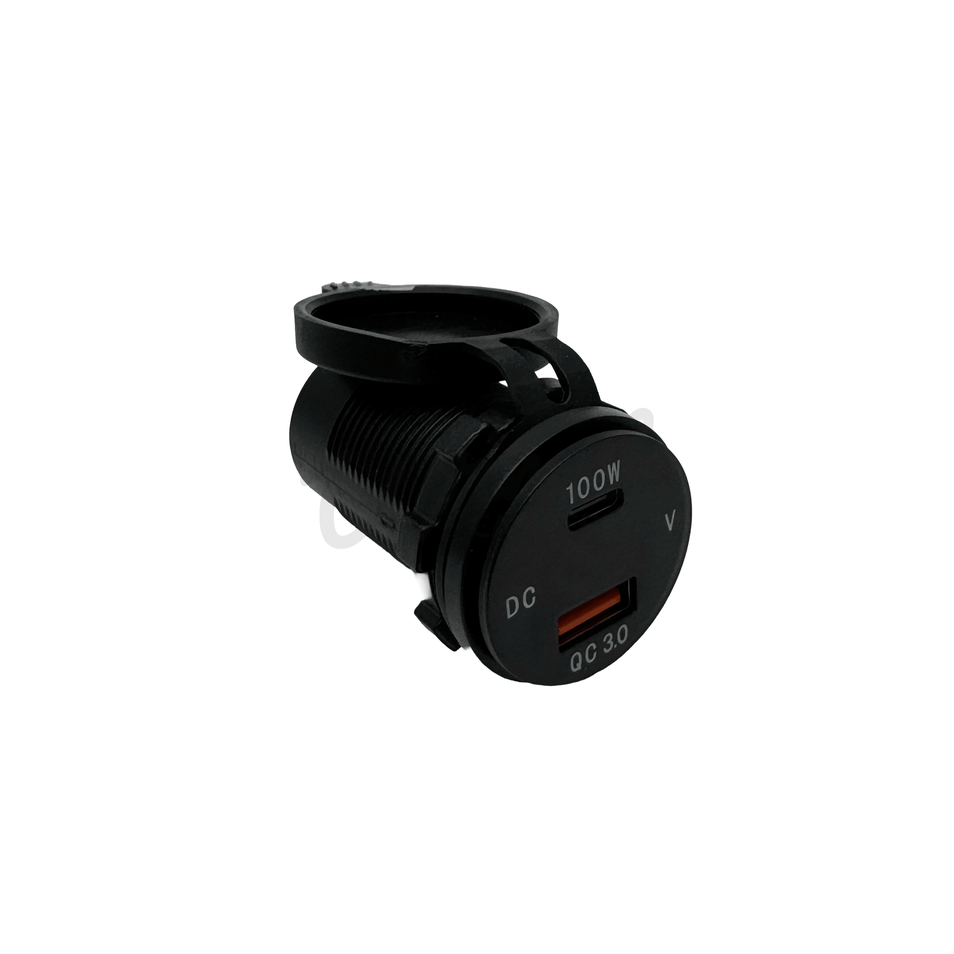 High Power USB C (PD) 100W & USB A QC Tablet / Laptop Charging Port With Voltmeter - Wired Campers Limited