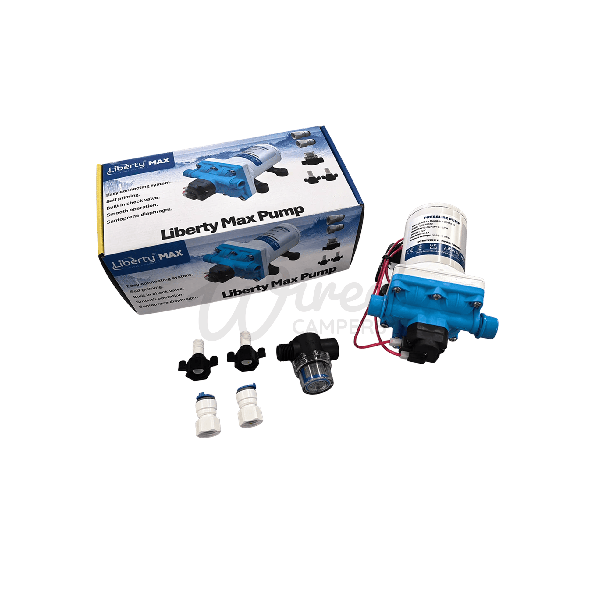 Liberty Max Pump – 10 Litre 30 PSI Camper Van Water Pump - 12V DC - Wired Campers Limited