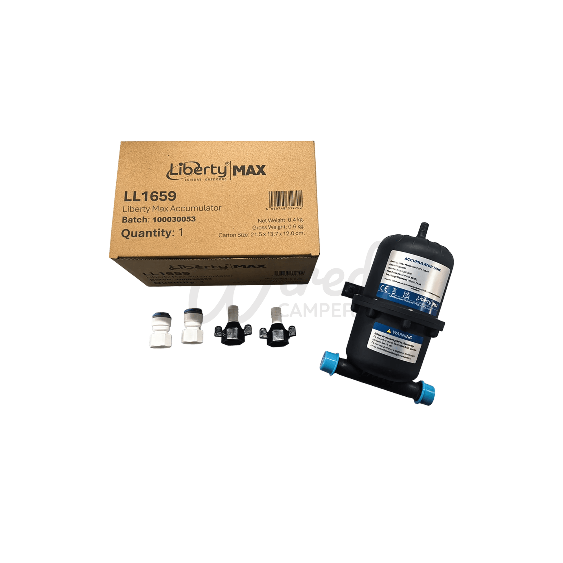 Liberty Max Water Pressure System 0.75L Accumulator Tank - Wired Campers Limited