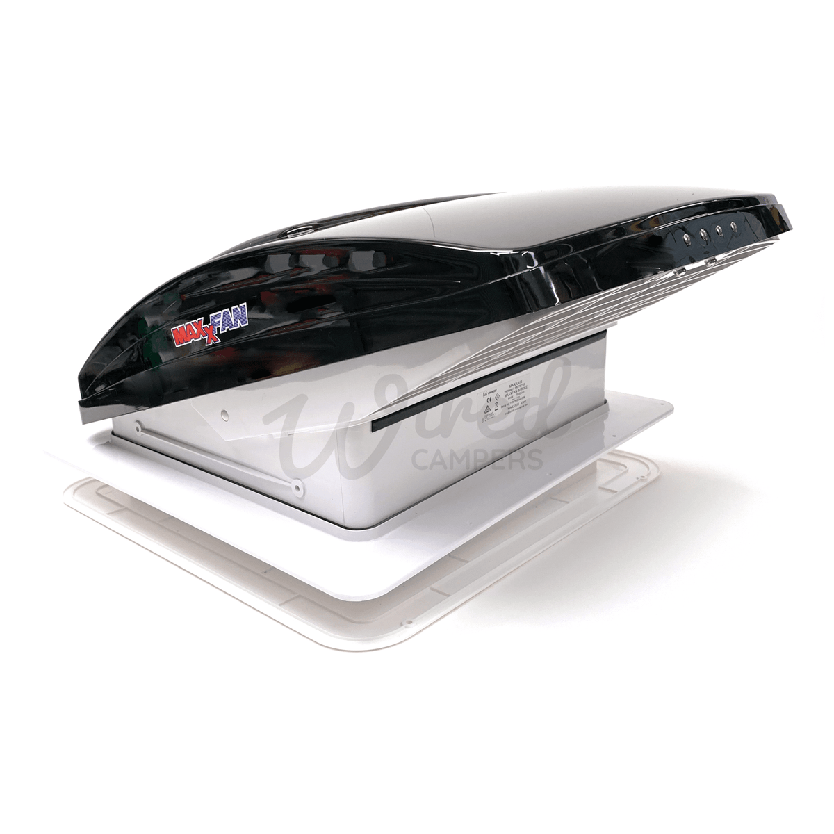 Maxxair MAXXFAN Deluxe Remote Controlled Automatic Roof Fan Vent - Smoked Lid - Wired Campers Limited