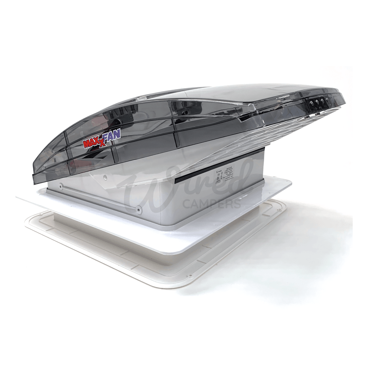 Maxxair MAXXFAN Deluxe Remote Controlled Automatic Roof Fan Vent - Tinted Lid - Wired Campers Limited