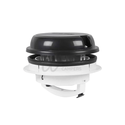 Maxxair MAXXFAN Dome Plus Roof Fan Vent With LED Lighting - Black Lid - Wired Campers Limited