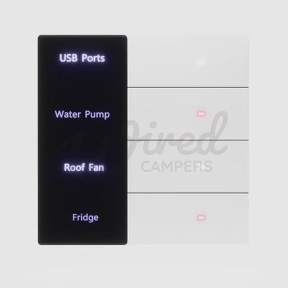 Wired Campers Quad - Camper Van Control Panel - 12V 4 Output - White