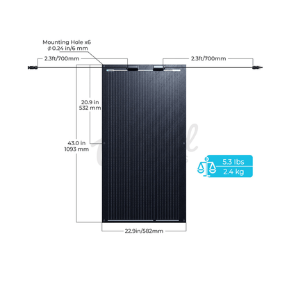 Renogy 100W Lightweight Monocrystalline Flexible Solar Panel - Black - Wired Campers Limited