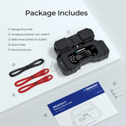 Renogy 300A Battery Monitor Shunt With Bluetooth - Wired Campers Limited
