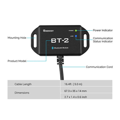 Renogy BT-2 Bluetooth Module for Renogy Products With A RS485 Port - Wired Campers Limited