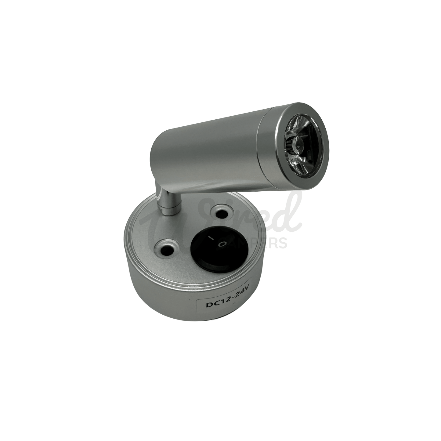 Silver LED Camper Van Adjustable Reading Spotlight - Switched - Wired Campers Limited
