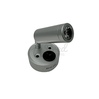 Silver LED Camper Van Adjustable Reading Spotlight - Switched - Wired Campers Limited