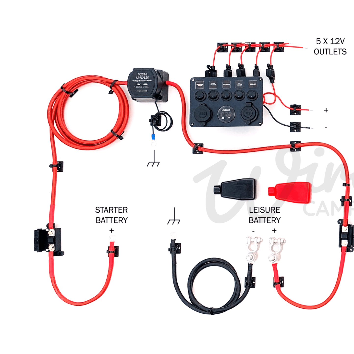 Starter Camper Electrical System - Split Charge & Pre - Wired 240V Mains - Wired Campers Limited