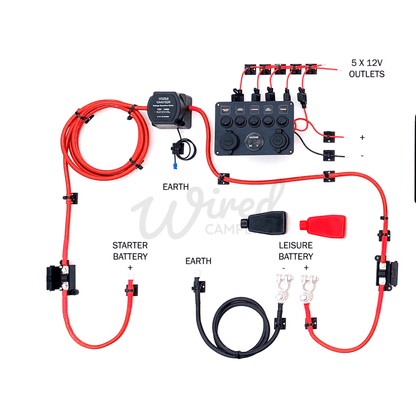 Starter Camper Electrical System - Split Charge & Pre - Wired 240V Mains - Wired Campers Limited