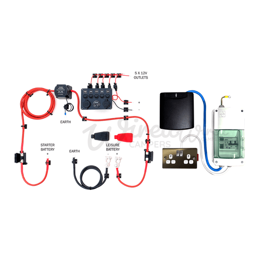 Starter Camper Electrical System - Split Charge & Pre - Wired 240V Mains - Wired Campers Limited