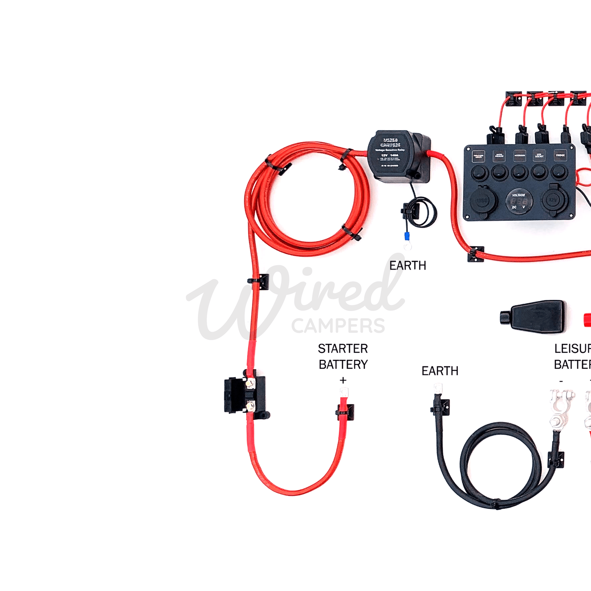 Starter Camper Electrical System - Split Charge & Pre - Wired 240V Mains - Wired Campers Limited
