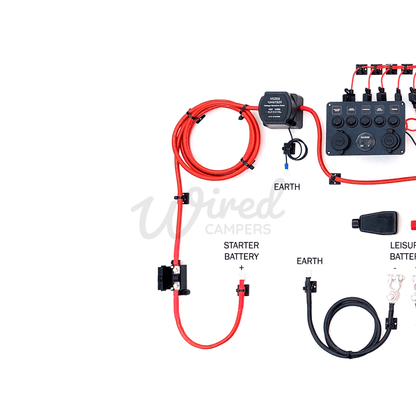 Starter Camper Electrical System - Split Charge & Pre - Wired 240V Mains - Wired Campers Limited