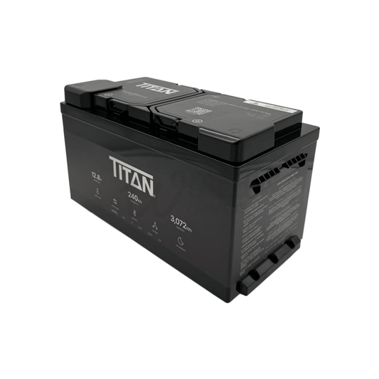 TITAN 12V 240Ah DIN Type 019 Heated Lithium LiFePO4 Leisure Battery With Bluetooth - Wired Campers Limited