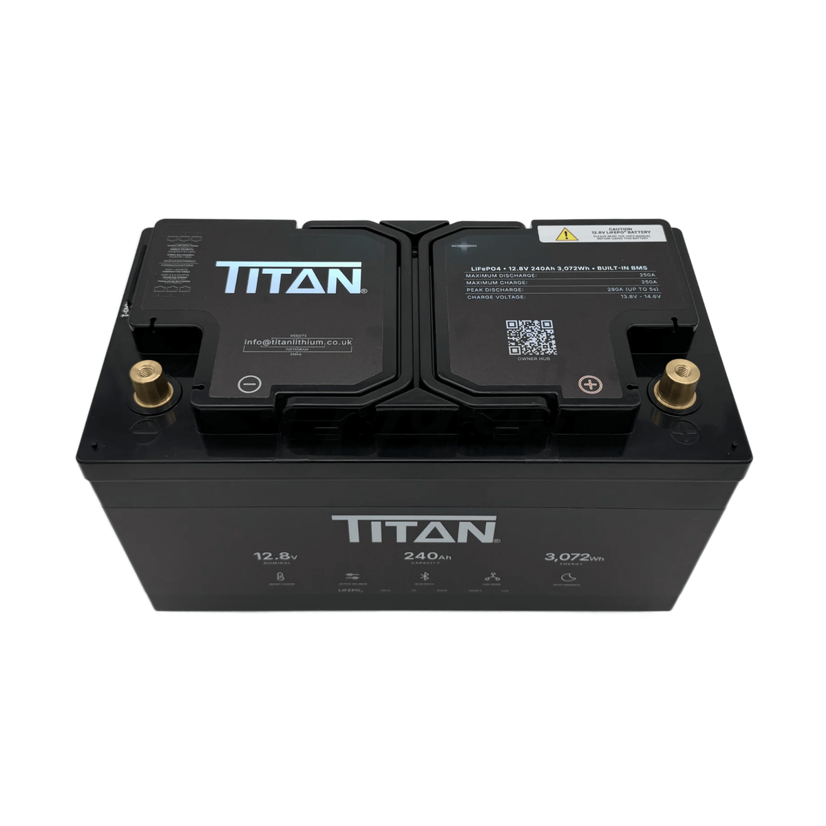 TITAN 12V 240Ah DIN Type 019 Heated Lithium LiFePO4 Leisure Battery With Bluetooth - Wired Campers Limited