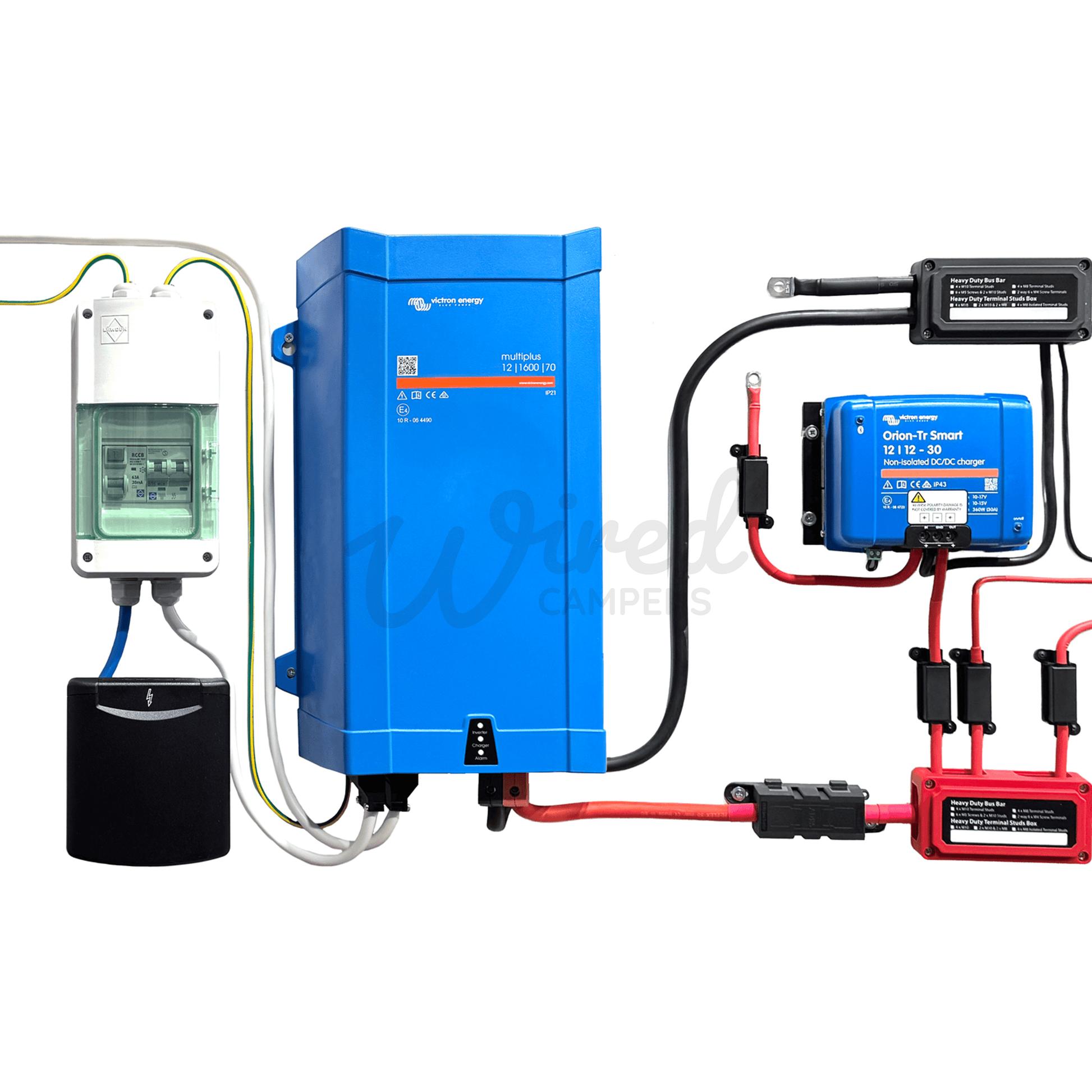 Victron Energy 1600VA Mains Off Grid Kit With 30A Orion & 75/10 SmartSolar - Multiplus 12/1600/70 - Wired Campers Limited