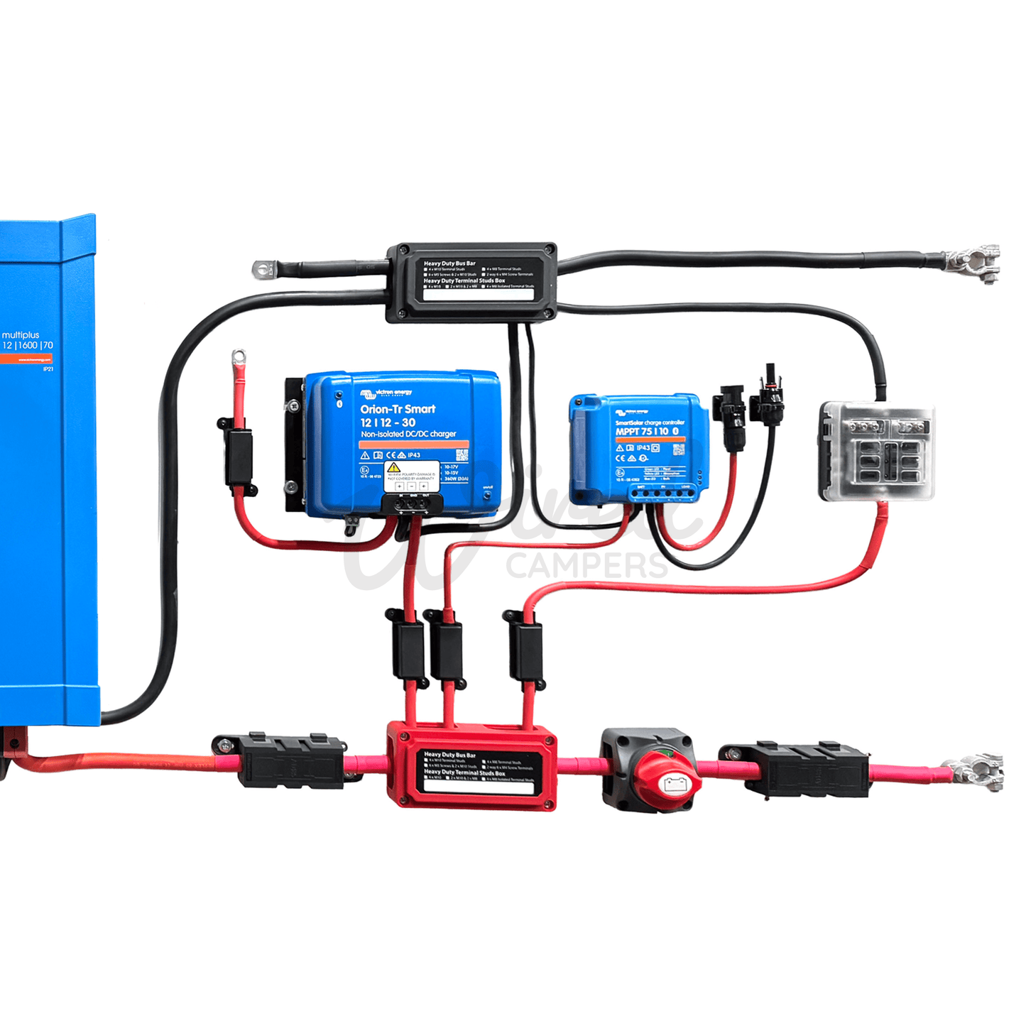 Victron Energy 1600VA Mains Off Grid Kit With 30A Orion & 75/10 SmartSolar - Multiplus 12/1600/70 - Wired Campers Limited