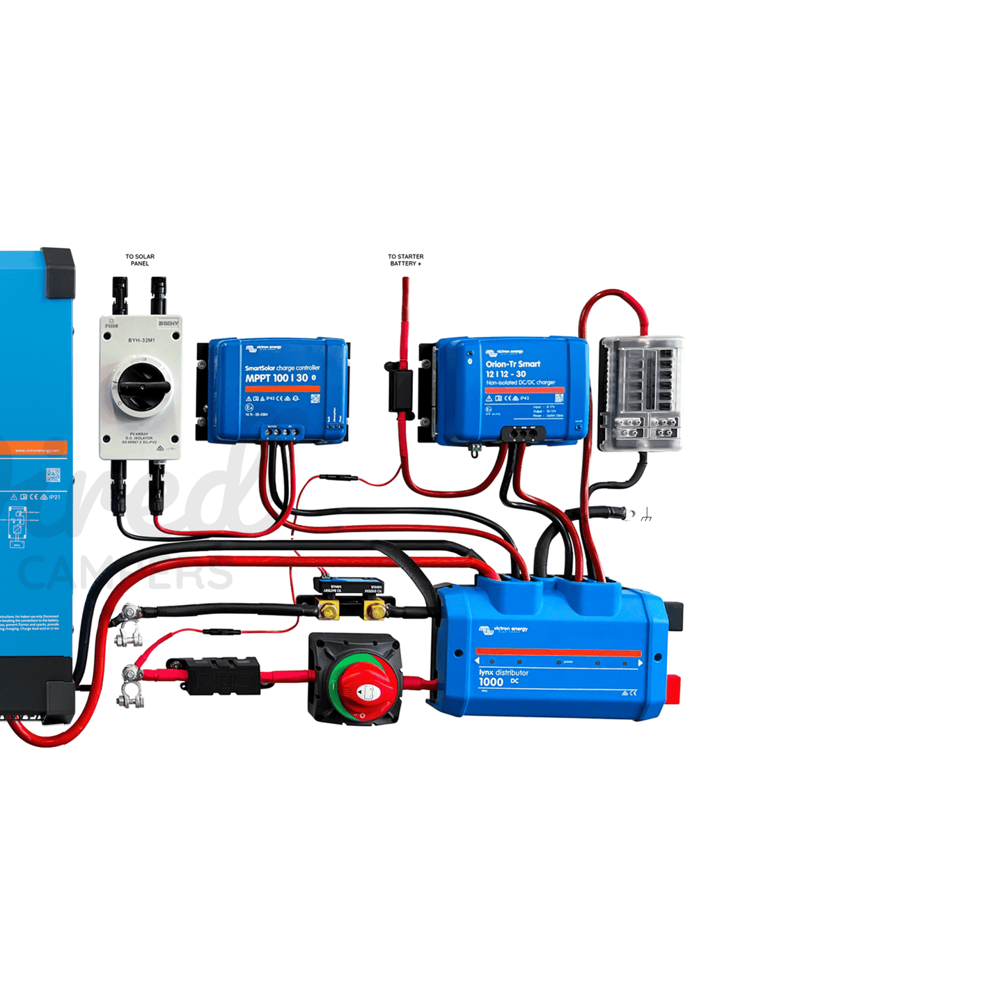 Victron Energy 3000VA Off Grid Mains Kit With Orion & SmartSolar - Multiplus - II 12/3000/120 - Wired Campers Limited