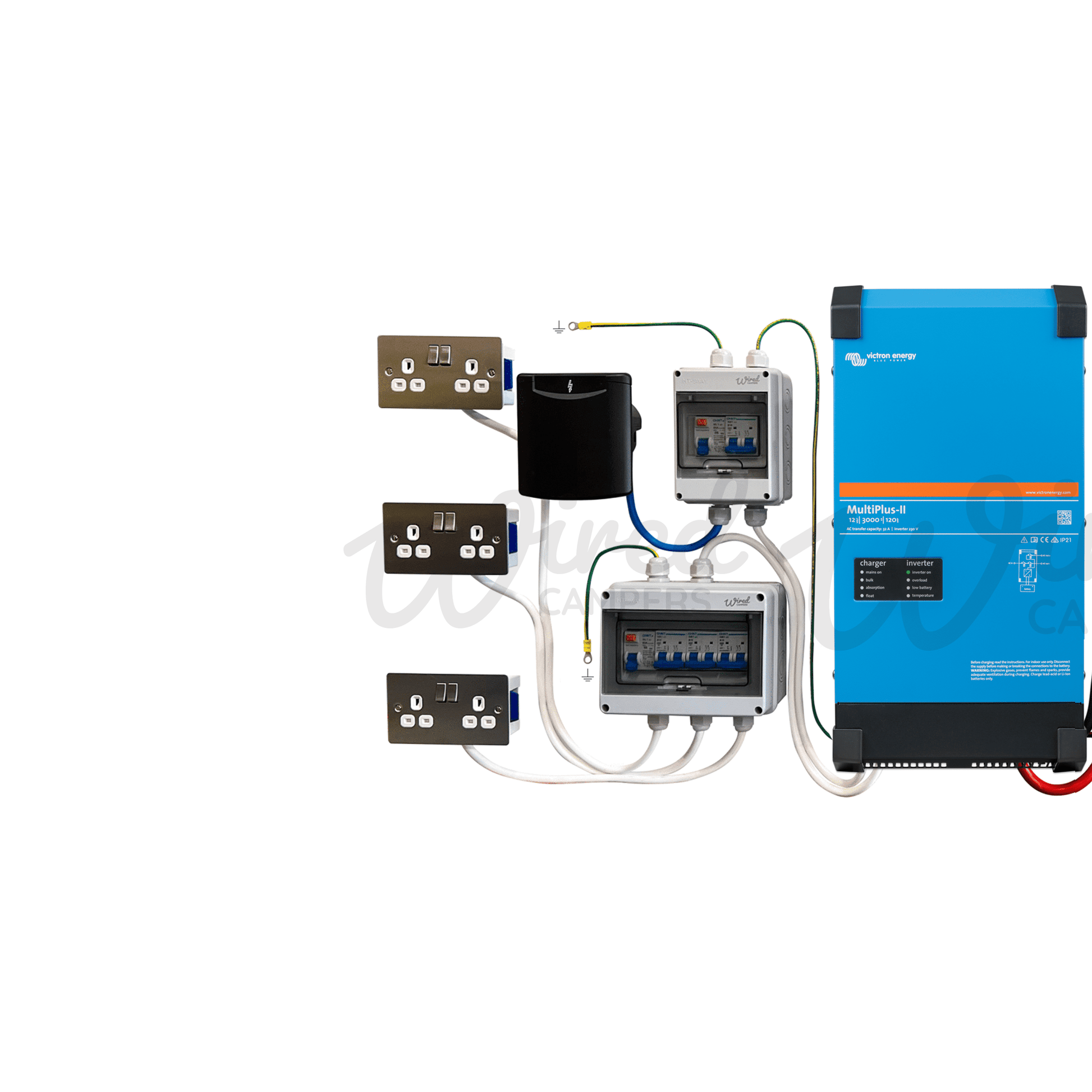 Victron Energy 3000VA Off Grid Mains Kit With Orion XS & SmartSolar - Multiplus - II 12/3000/120 - Wired Campers Limited