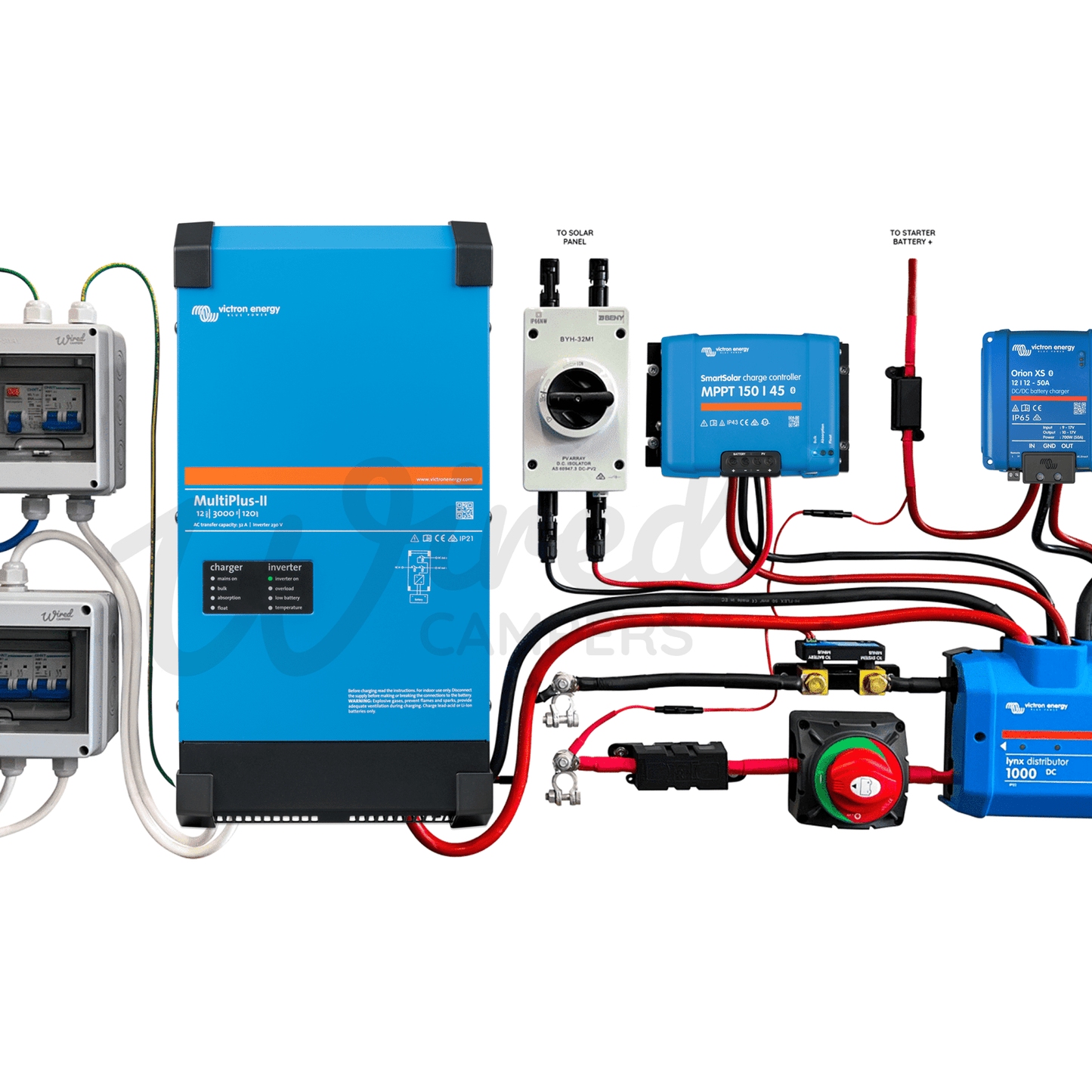Victron Energy 3000VA Off Grid Mains Kit With Orion XS & SmartSolar - Multiplus - II 12/3000/120 - Wired Campers Limited