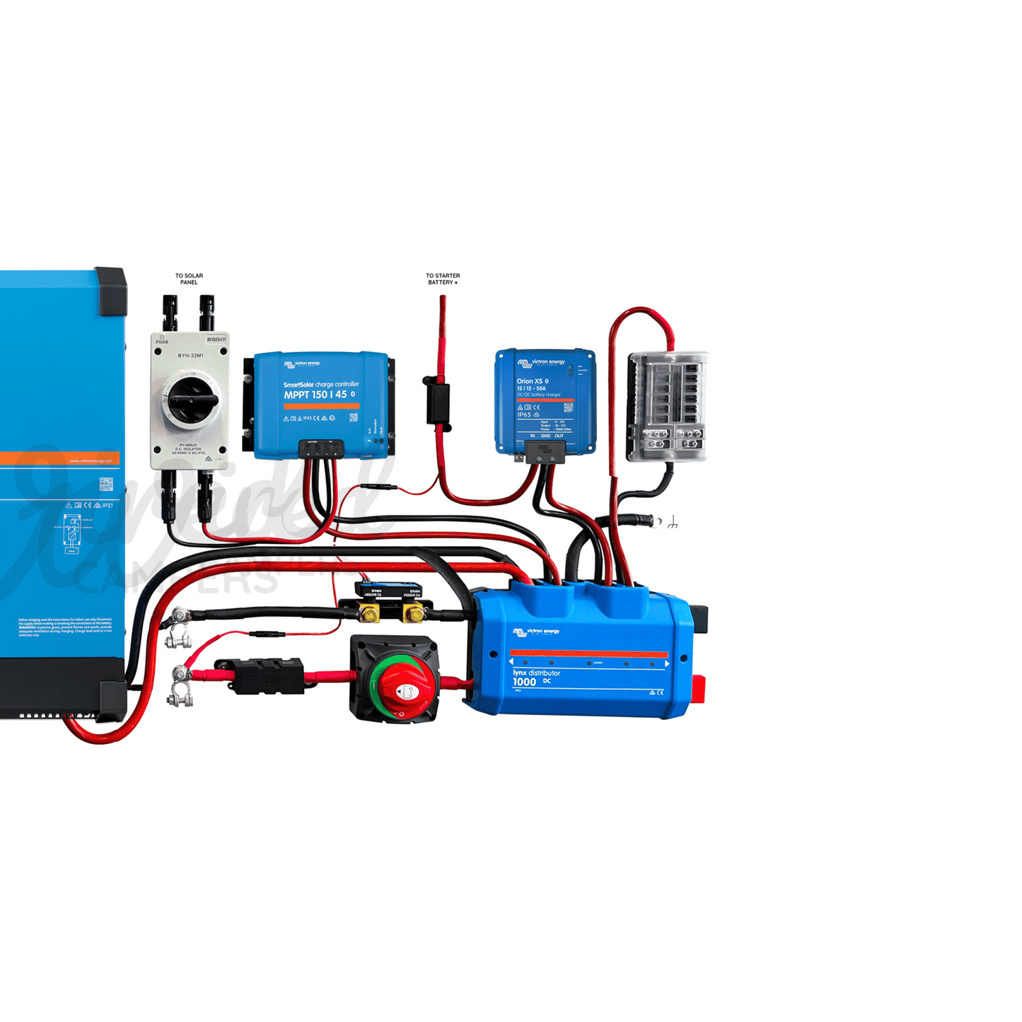 Victron Energy 3000VA Off Grid Mains Kit With Orion XS & SmartSolar - Multiplus - II 12/3000/120 - Wired Campers Limited